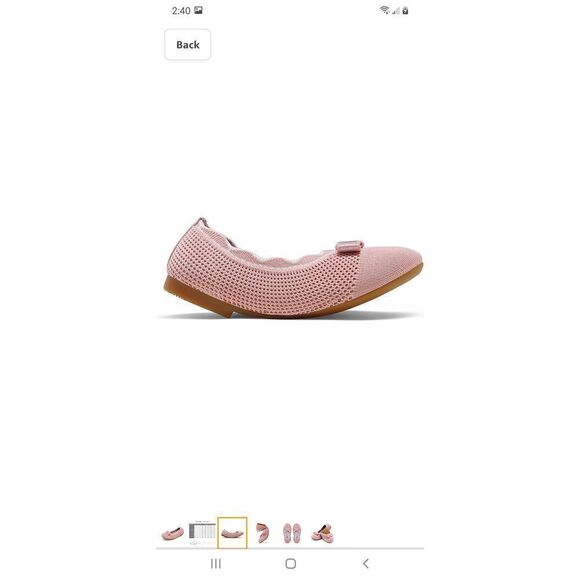 Girls Size 12 Dream Pairs Pink Ballet Flats Comfortable Slip-On Knit Shoes - Picture 2 of 10